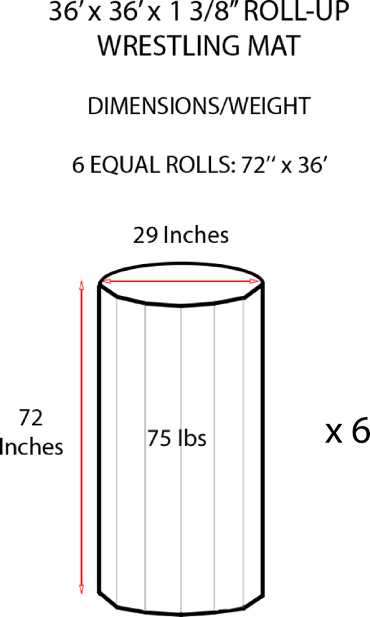 36' x 36' x 1 3/8" ROLL-UP WRESTLING MAT