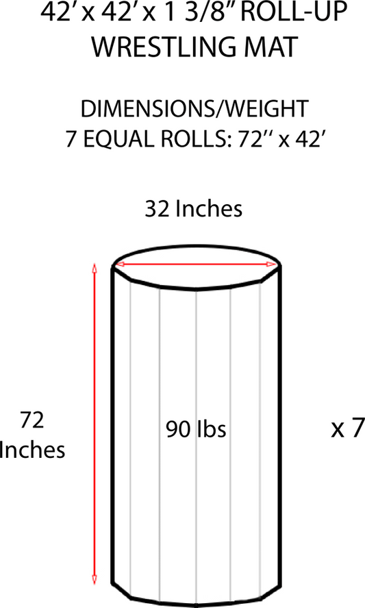 42' x 42' x 1 3/8" ROLL-UP WRESTLING MAT