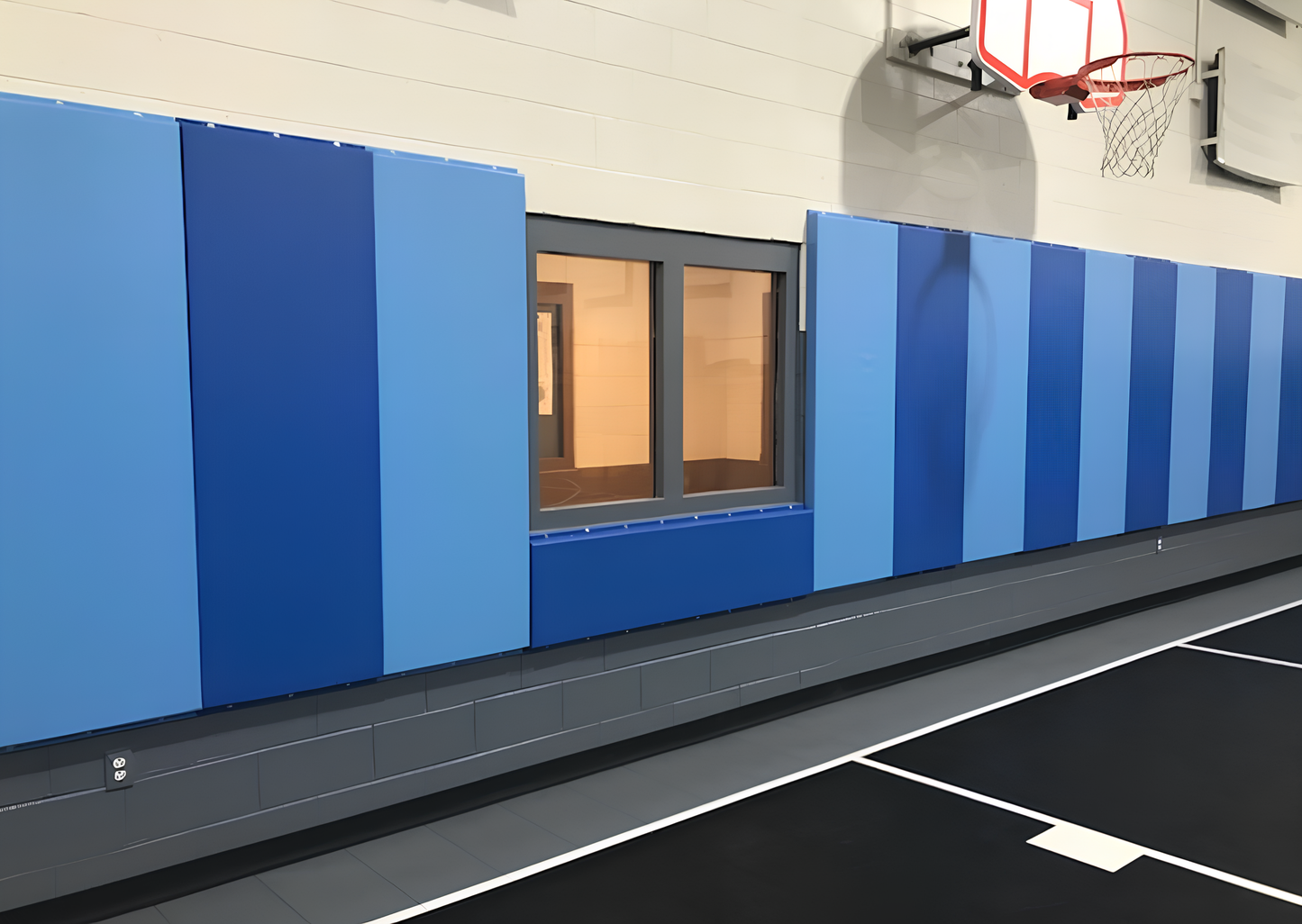 CUSTOM WOOD BACKED GYM WALL PADDING PANELS 2' X 5'