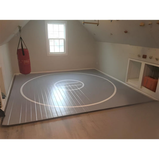 Gray Wrestling Mat Installed in Training Room