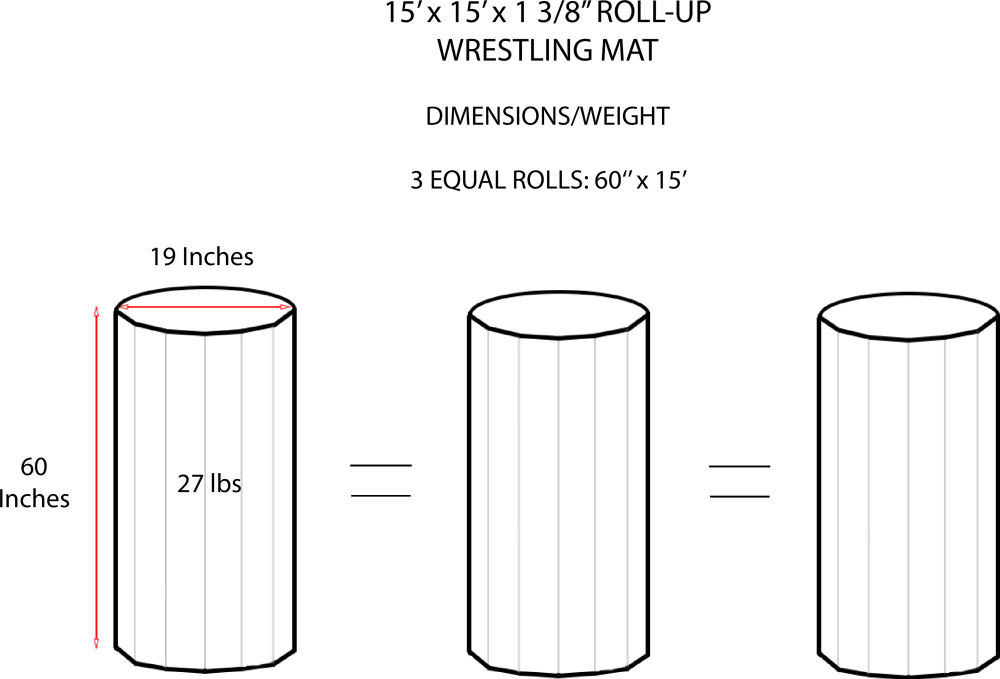 15' x 15' x 1 3/8" ROLL-UP WRESTLING MAT