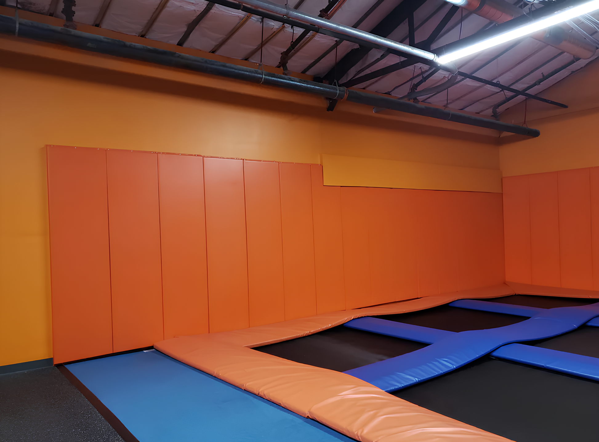 CUSTOM WOOD BACKED GYM WALL PADDING PANELS 2' X 7'