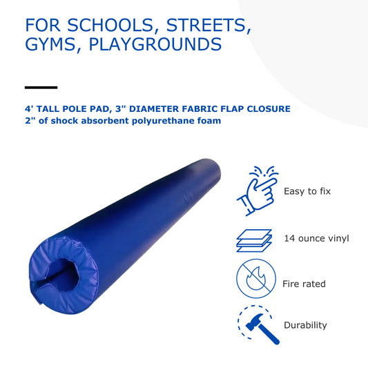 4' TALL POLE PAD, 3" DIAMETER FLAP CLOSURE ATTACHED