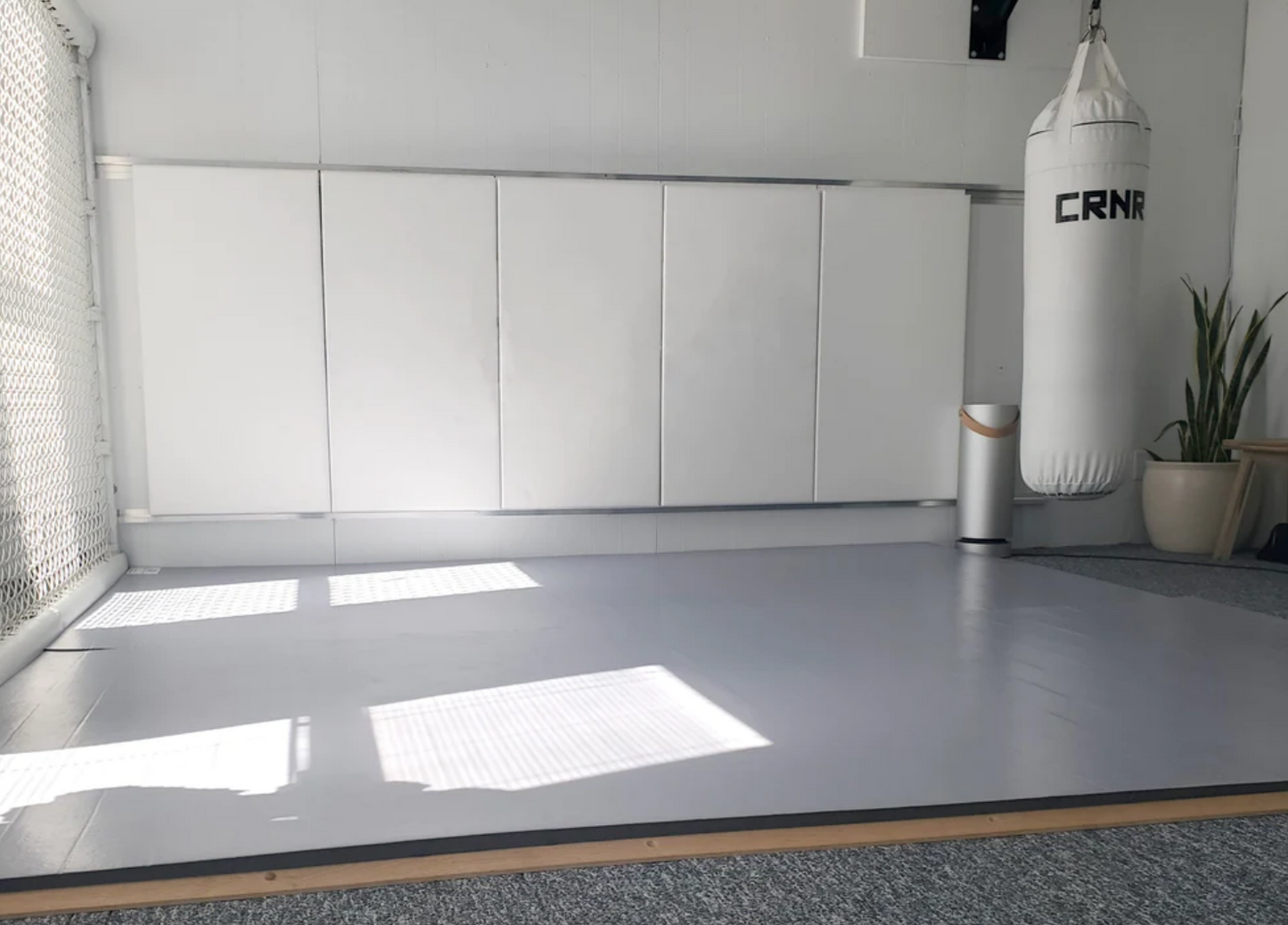 CUSTOM WOOD BACKED GYM WALL PADDING PANELS 2' X 5'