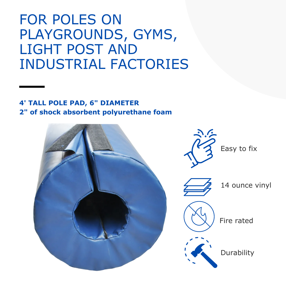 4' TALL POLE PAD, 6" DIAMETER FLAP CLOSURE ATTACHED