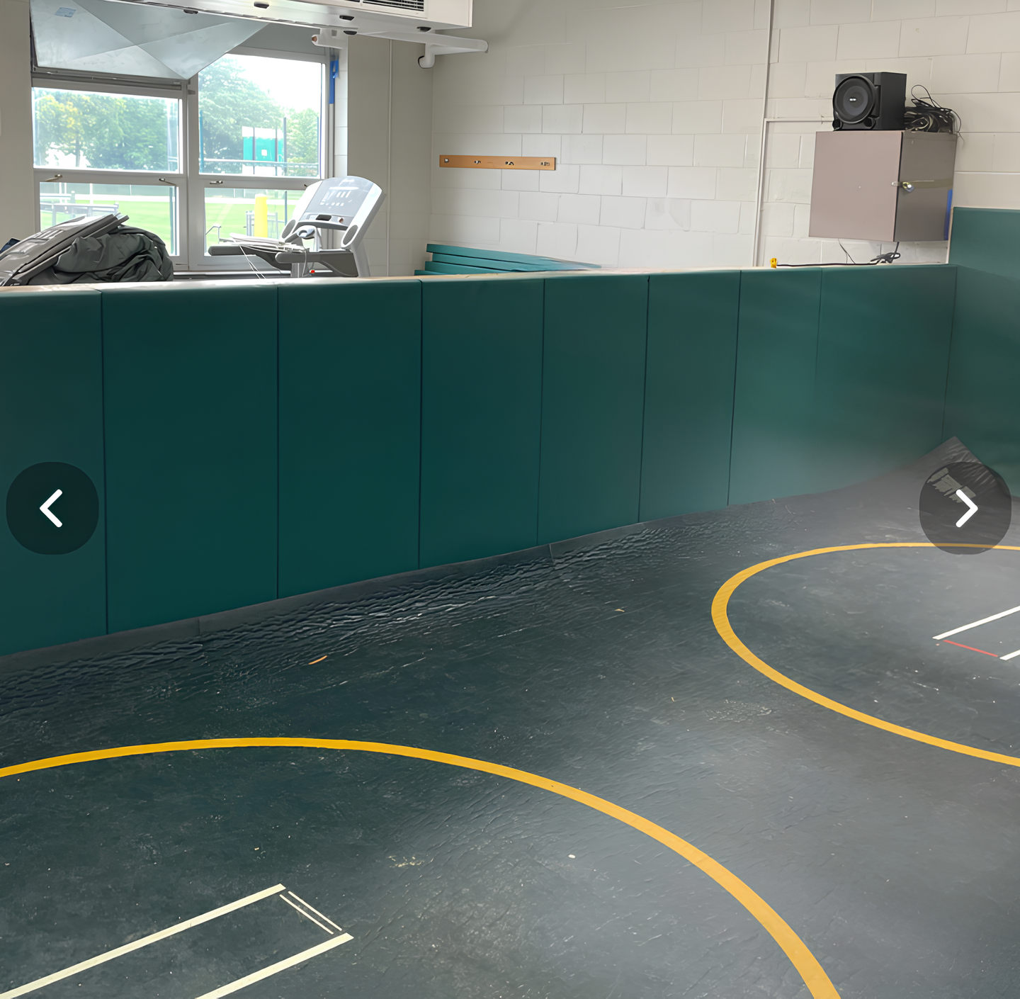 CUSTOM WOOD BACKED GYM WALL PADDING PANELS 2' X 4'