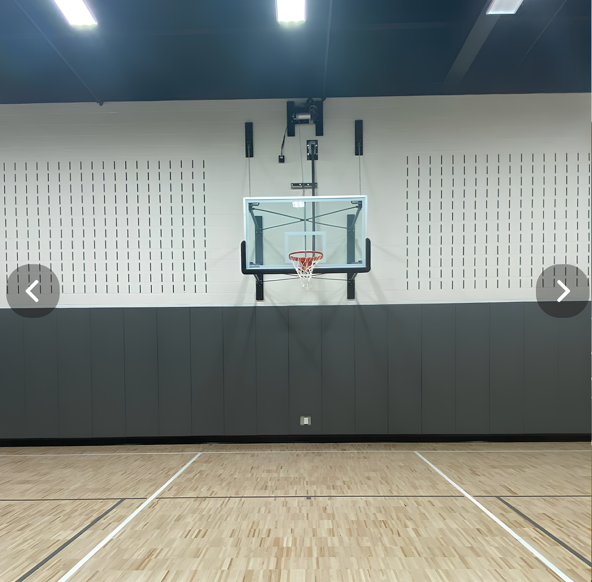 CUSTOM WOOD BACKED GYM WALL PADDING PANELS 2' X 8'