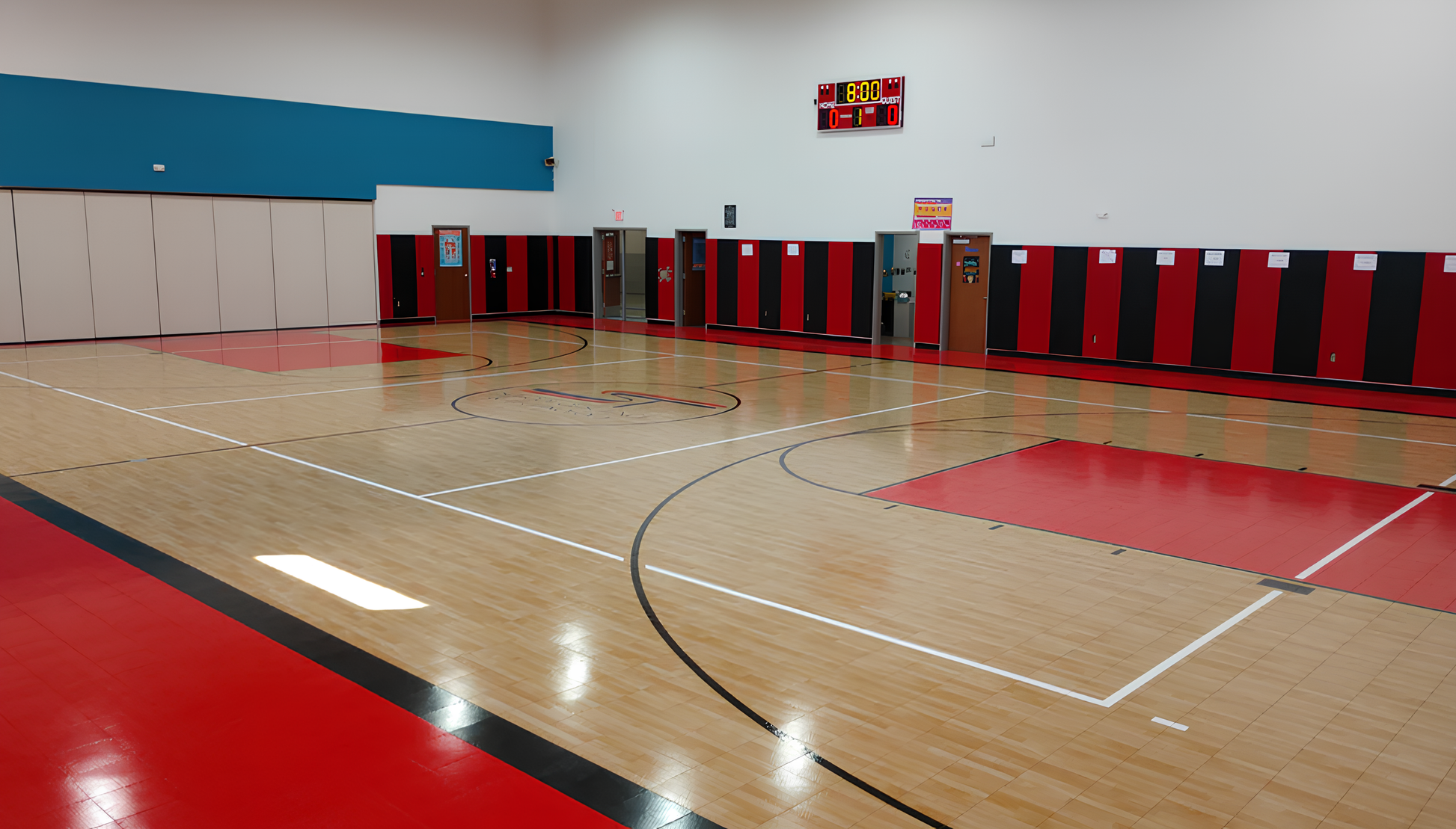 CUSTOM WOOD BACKED GYM WALL PADDING PANELS 2' X 6'