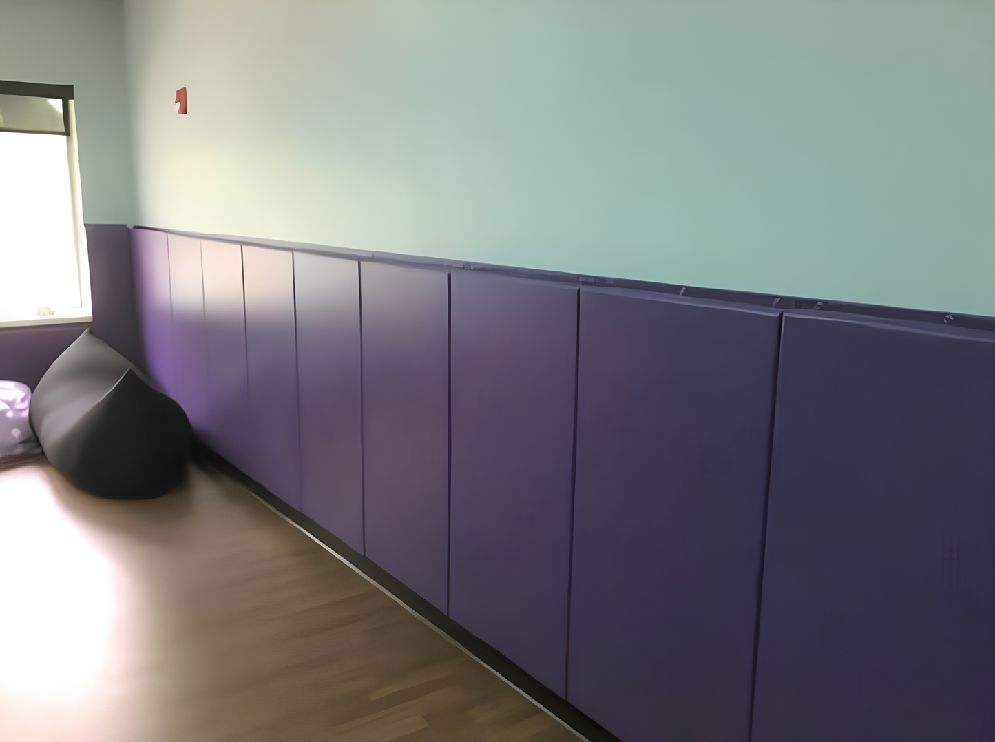 CUSTOM WOOD BACKED GYM WALL PADDING PANELS 2' X 4'