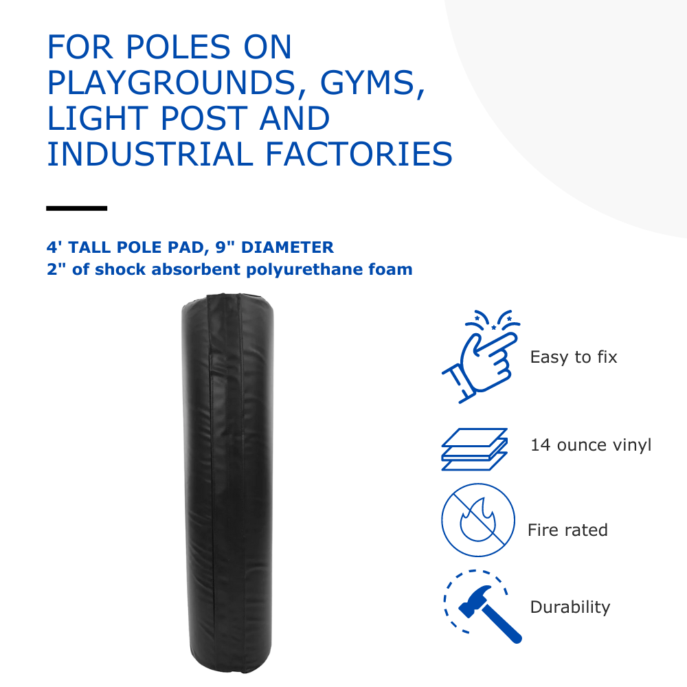 4' TALL POLE PAD, 9" DIAMETER FLAP CLOSURE ATTACHED