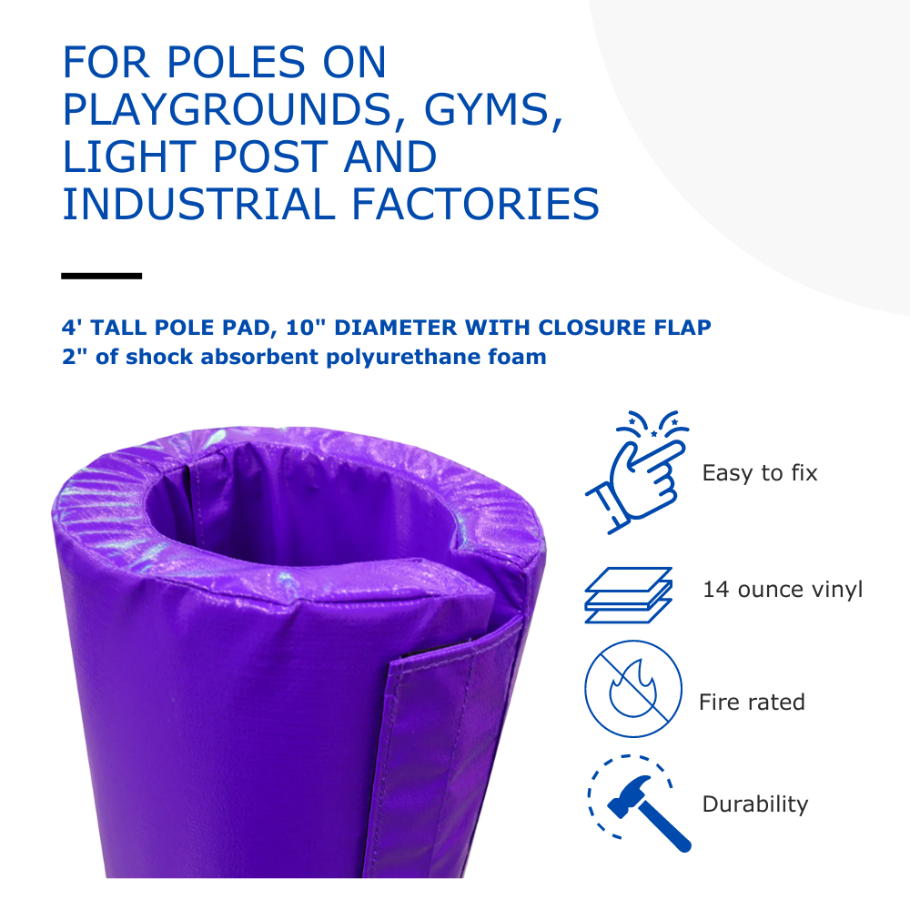 4' TALL POLE PAD, 10" DIAMETER FLAP CLOSURE ATTACHED